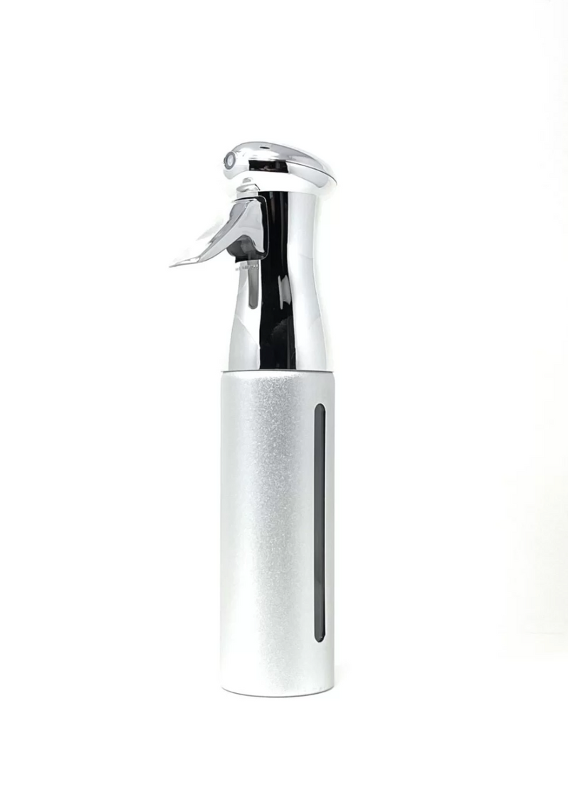 Silver chrome continuous spray mist bottle 300ml