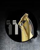 CORTADORA DE PELO PROFESIONAL INALÁMBRICA GAMMA+ GOLDEN GUN CON MOTOR MICROCHIP MAGNÉTICO DE 9 V – Edición de coleccionista 