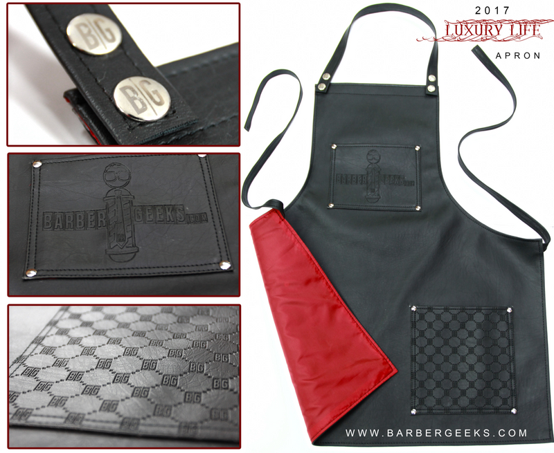 BarberGeeks luxury life barber apron – Black