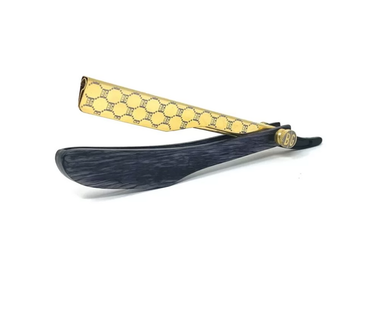 BarberGeeks Razor Holder – First Class Gold & wood handle