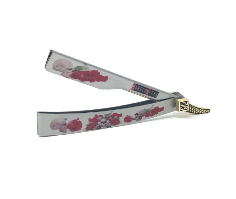 BarberGeeks Razor Holder – Skull & Roses II