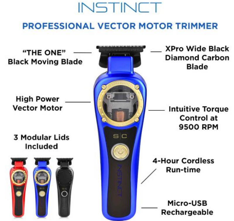 StyleCraft S|C Instinct professional Vector Motor Cordless Trimmer With Torque Control