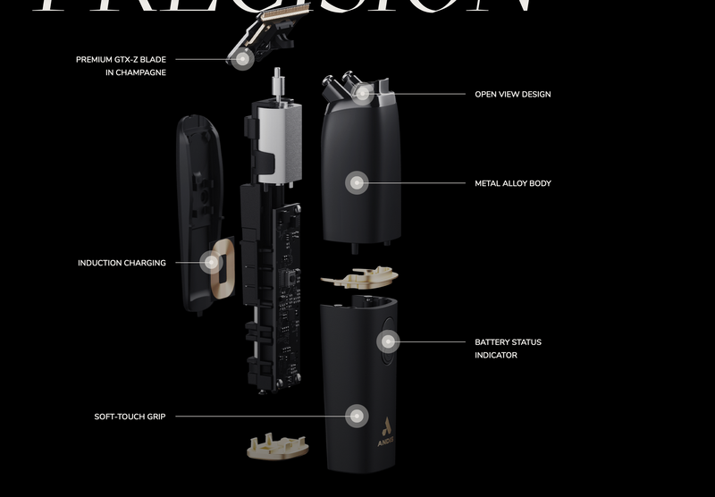 Andis Professional beSPOKE Wirless Charge Cordless Trimmer with Premium GTX-Z Blade