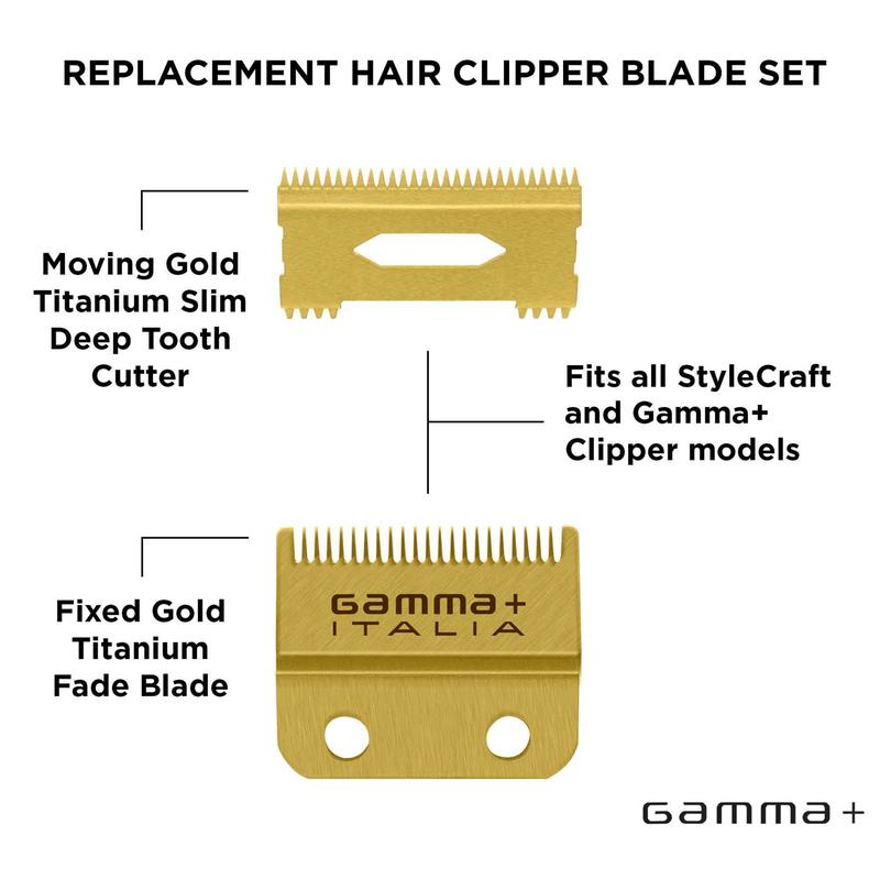 GAMMA+ White Ceramic Replacement Deep Tooth Moving Trimmer Blade - Ideal  Barber Supply