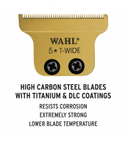 Wahl Detailer Li Gold Replacement T-Wide Blade Titanium DLC